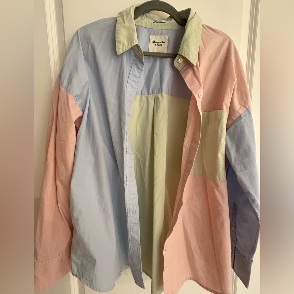 Abercrombie color block oversized shirt